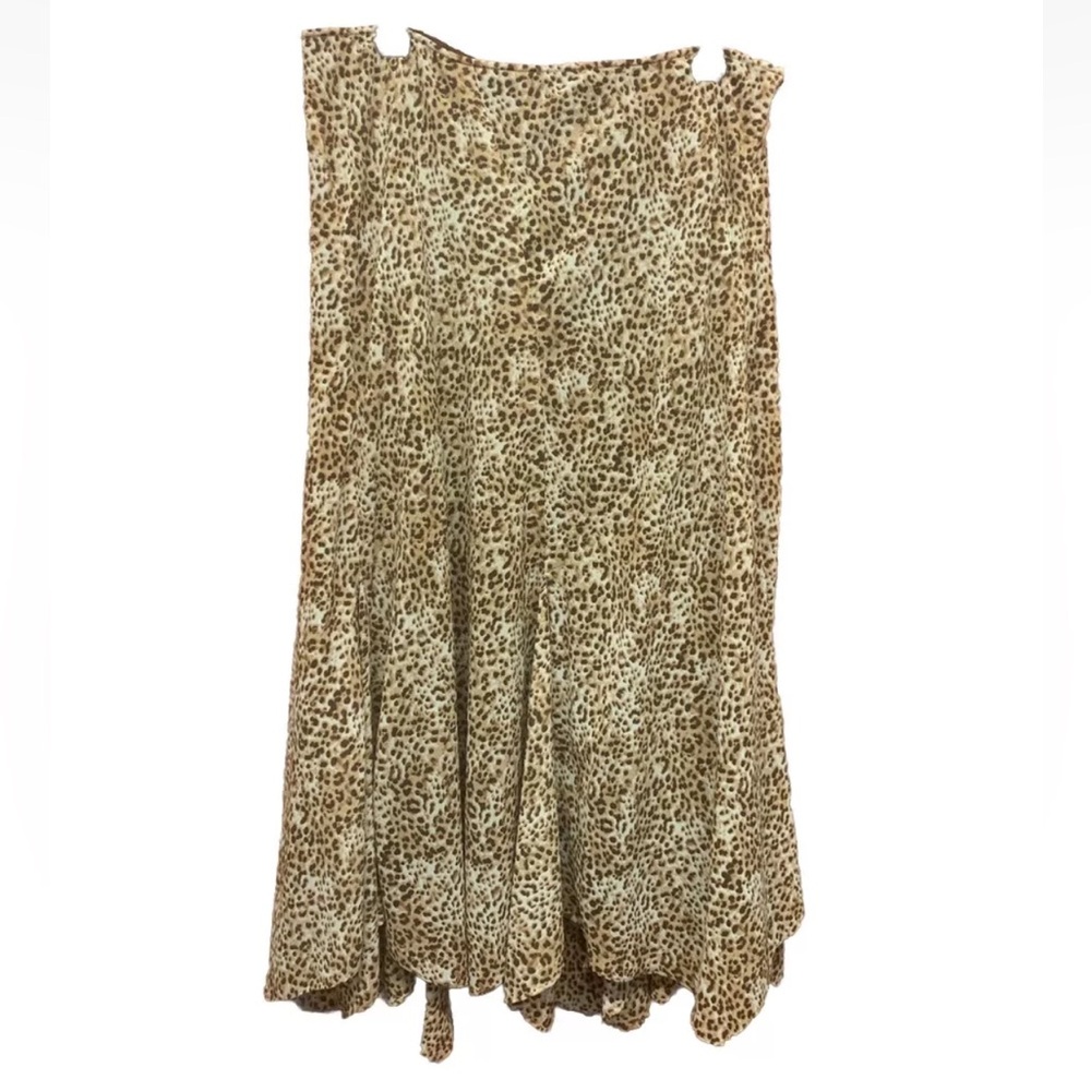 VTG Emma James Leopard Animal Print Flowy Skirt Size 12
